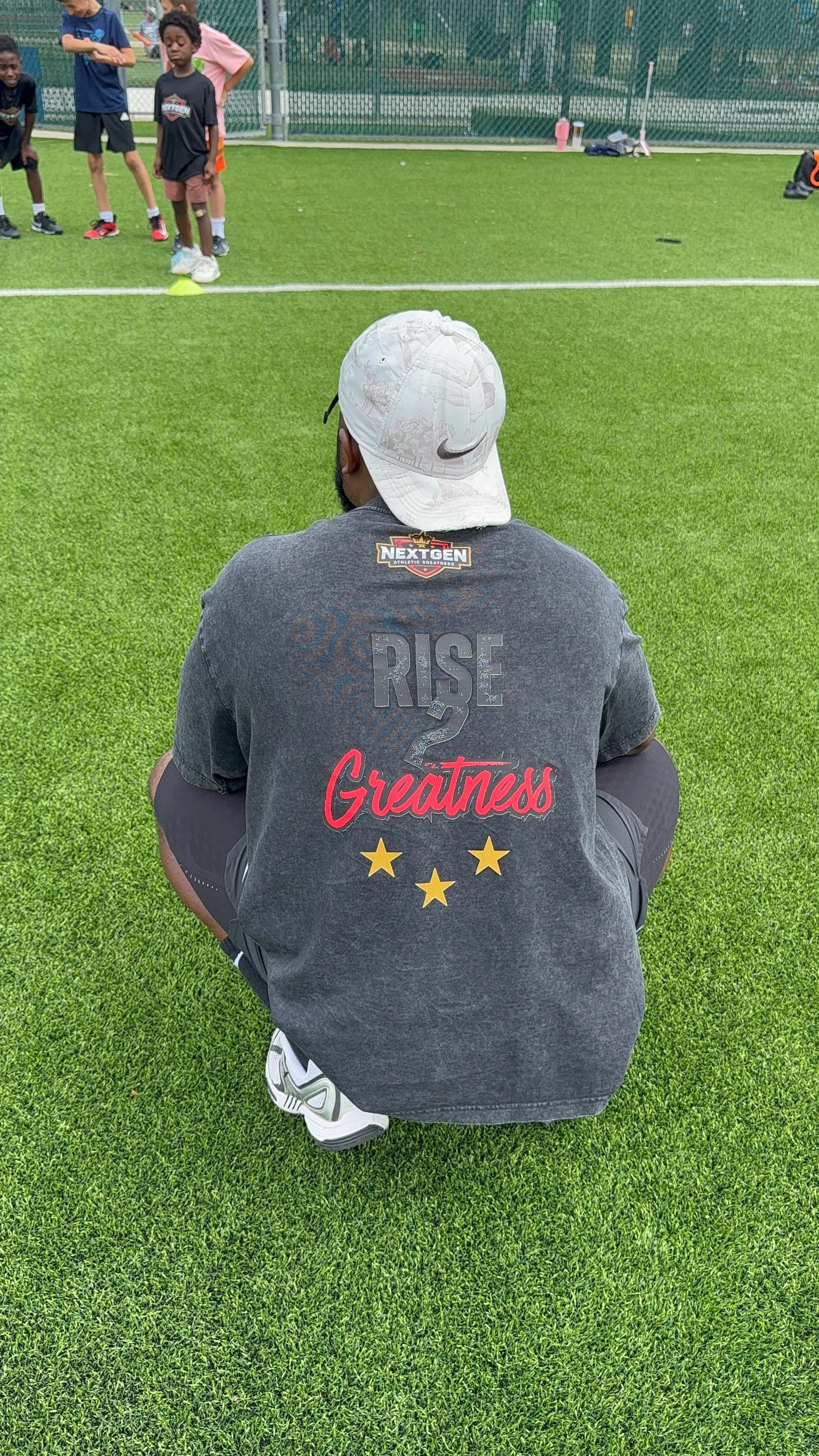 Coach LeBron Covington on the training field